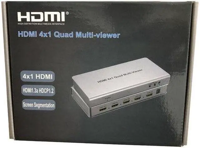 4K HDMI 8x1 Multi-viewer Switcher 8 In 1 Out Seamless Switch 4x1 Quad Multiviewer PIP Picture Display Screen Divider Converter(US Plug) (1080P 4x1 With Box)