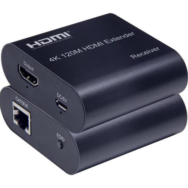 4K HDMI Extender Over Single Rj45 Cat5e/6 Cable 120M With Audio 1080P 60M HDMI Ethernet Extender With EDID For PC Laptop PS4 TV(USB Power Cable)(1080P 60M)