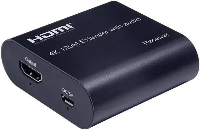 4K HDMI Extender over Single Rj45 Cat5e/6 Cable 120M with Audio 1080P 60M HDMI Ethernet Extender with EDID for PC Laptop PS4 TV(USB Power Cable)(1080P 60M)