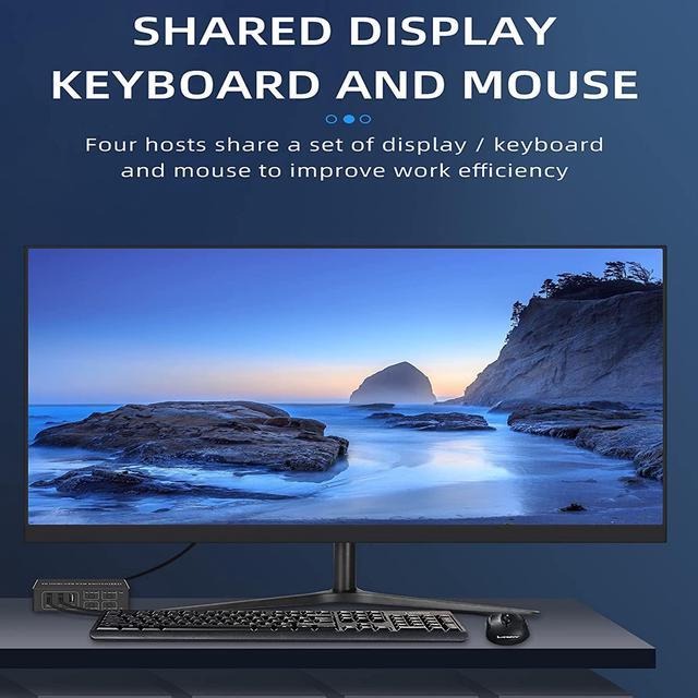 4K HDMI KVM Switch 4 In 1 Out KVM USB HDMI 2.0 Switcher Selector 4 Port 4K 60Hz KVM Switch Box HDR HDCP 2.2 For Laptop PC Xbox HDTV 4 Computers Share 1 Keyboard Mouse And 1 HD Monitor