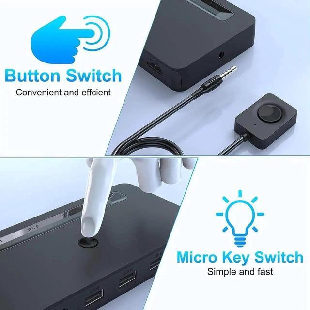 4K HDMI KVM Switch 4 Ports For 4 Computers Share One HD 4K Monitor 3 USB Devices Keyboard Mouse Printer 2 3.5mm Headphone Jack Including 4 HDMI Cable And 1 Remote Controller