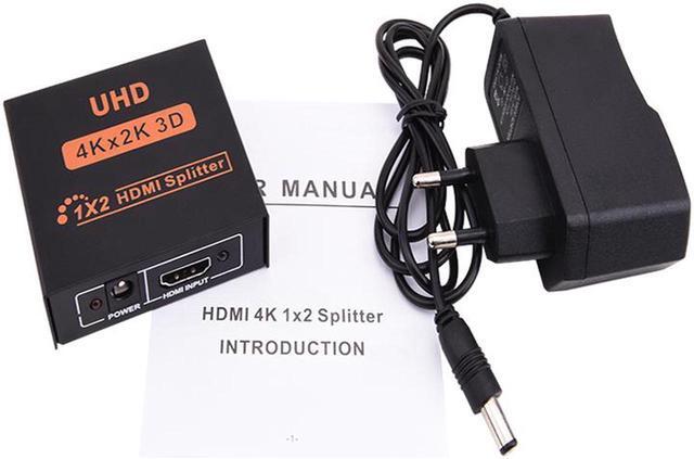 4K Ultra HD Video Of HDMI Splitter 1 To 2 HDMI Male To Dual HDMI Female Displays With 3D For HDTV