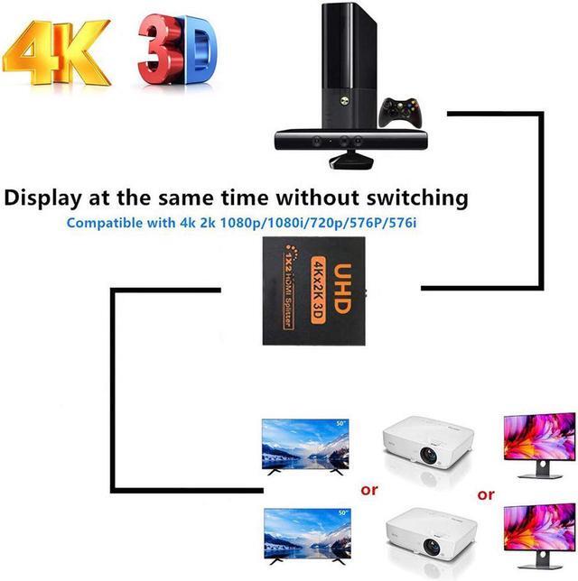 4K Ultra HD Video Of HDMI Splitter 1 To 2 HDMI Male To Dual HDMI Female Displays With 3D For HDTV