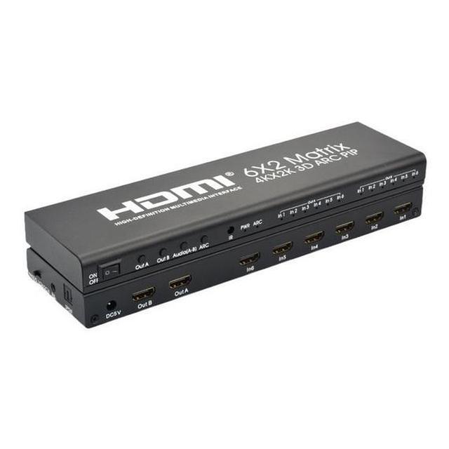 4KX2K HDMI Matrix 6X2 High-definition Switching Distributor 6-in-2-out Picture-in-picture Function ARC Audio Return