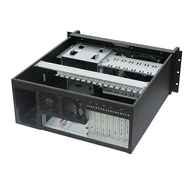 4U Black Industrial Control Chassis 8 3.5" Hard Disk Positions Support 12"×9.6" And Below Size Motherboards Support 2 Front USB Ports Standard PS2 Power Supply Position Empty Chassis