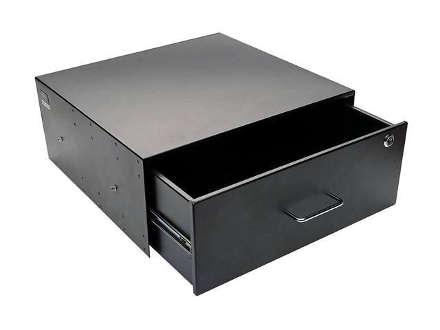 4U Drawer Mounts In EIA-standard 19 In. 2-post Rack To Store Tools Notes Cables Computer Discs And Other Essential Rack Equipment Accessories Up To 50 Lb