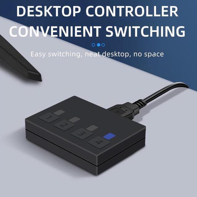 4x1 HDMI KVM Switch 4 Port 8K 60Hz 4K 120Hz HDMI USB KVM HDMI Switch Share 4 Computers With One Monitor One-Button Swapping 4 In 1 Out KVM Switcher For PC Laptop With 4 USB Cables 1 Power Cable