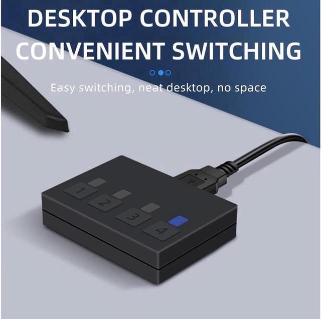4x1 HDMI KVM Switch 4 Port 8K 60Hz 4K 120Hz HDMI USB KVM HDMI Switch Share 4 Computers With One Monitor One-Button Swapping 4 In 1 Out KVM Switcher For PC Laptop With 4 USB Cables 1 Power Cable