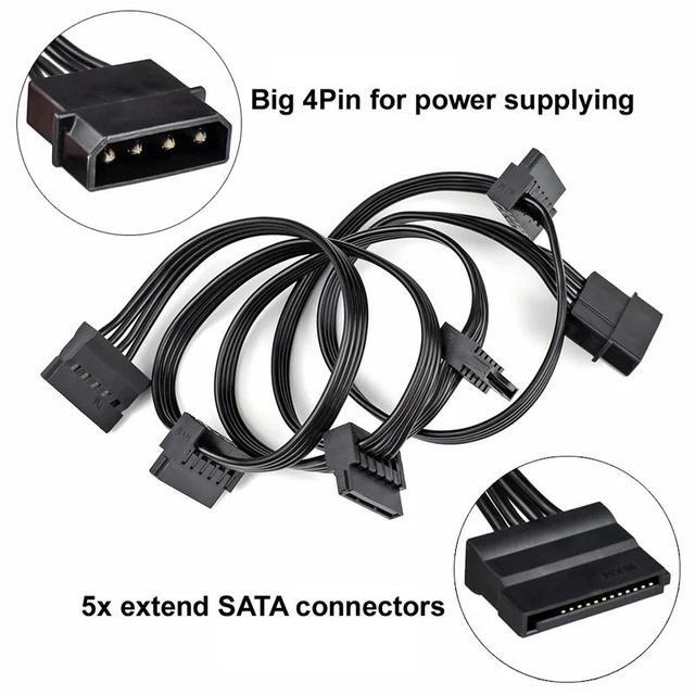 5 Piezas De Buena Calidad Molex 4 Pines IDE 1 A 5x 15 Pines Conector SATA Divisor De Disco Duro Cable De Extensión De Cable De Alimentación