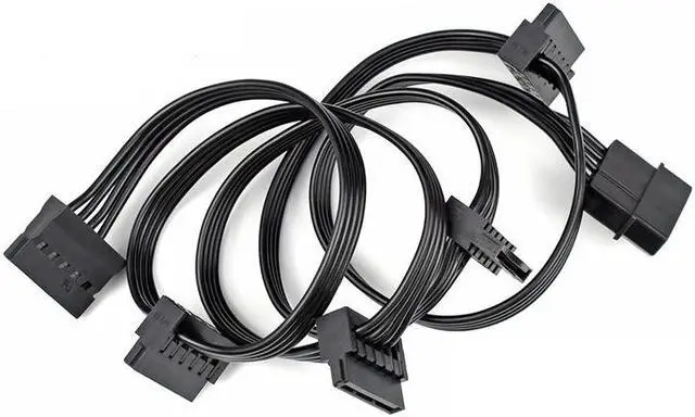 5 piezas de buena calidad Molex 4 pines IDE 1 a 5x 15 Pines conector SATA divisor de disco duro Cable de extensión de Cable de alimentación