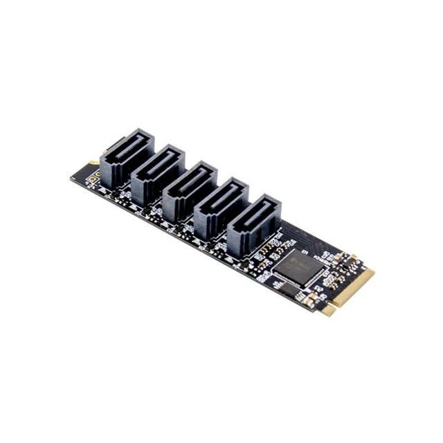 5 Ports Sata 3.0 To M.2 M-Key Adapter PCIE 3.0 X2 Sata3.0 6Gbps Riser Expansion Card For Desktop PC Computer Converter