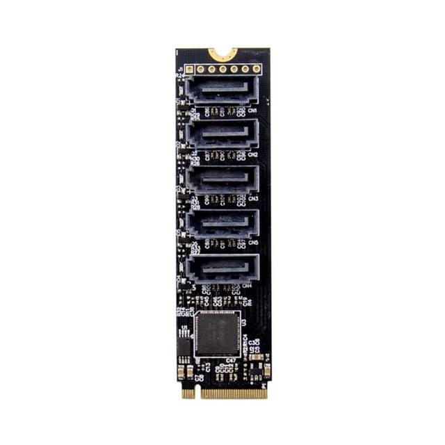 5 Ports Sata 3.0 To M.2 M-Key Adapter PCIE 3.0 X2 Sata3.0 6Gbps Riser Expansion Card For Desktop PC Computer Converter