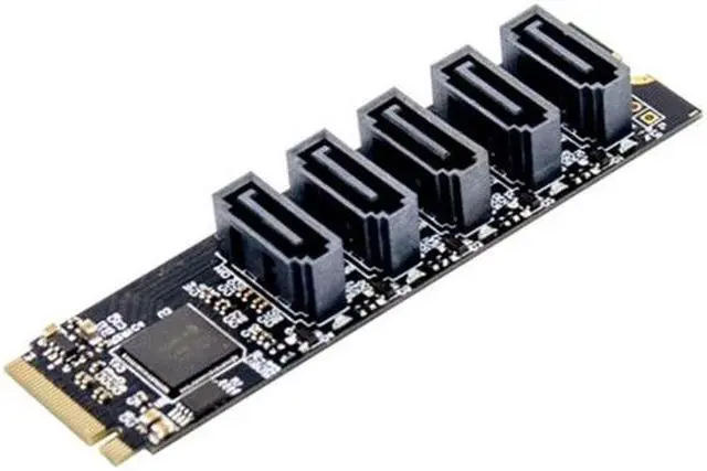 5 Ports Sata 3.0 to M.2 M-Key Adapter PCIE 3.0 X2 Sata3.0 6Gbps Riser Expansion Card for Desktop PC Computer Converter