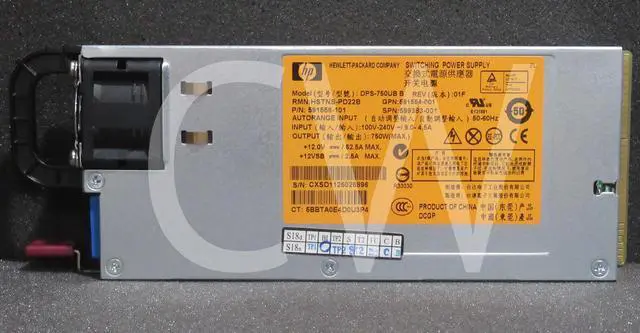 593831-B21 599383-001 591556-101 HP 750-Watts CS PLATINUM POWER SUPPLY