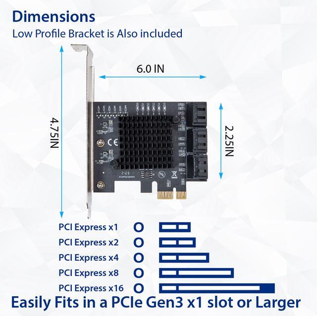 6 Port SATA III To PCIe 3.0 X1 NON-RAID Expansion Card