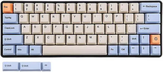 67 Key Milky Blue Keycap Set OEM Profile PBT Sublimation Keycaps for Mechanical Keyboards
