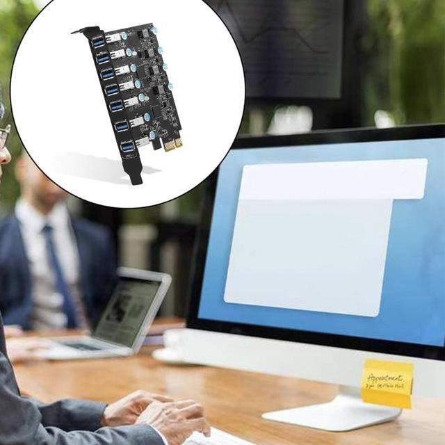 7-Port PCI-E To USB3.0 Expansion Card 7x USB-A PCI-Express USB Add In Card For Desktop PC Host Card Suport UASP