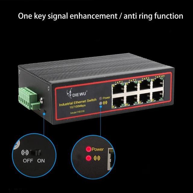 8-port Industrial Lan Switch Loop Alarm Din Rail Type 100M Ethernet Dropship