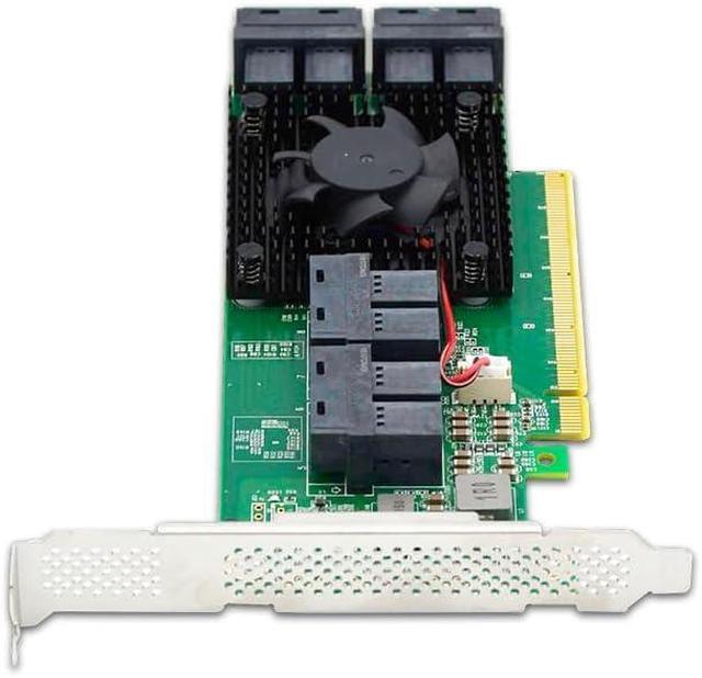 8 Port U.2 To PCI Express X16 SFF-8639 NVMe SSD Adapter With SFF-8643 Mini-SAS HD 36 Pin Connector And PLX8749 Chipset For Servers