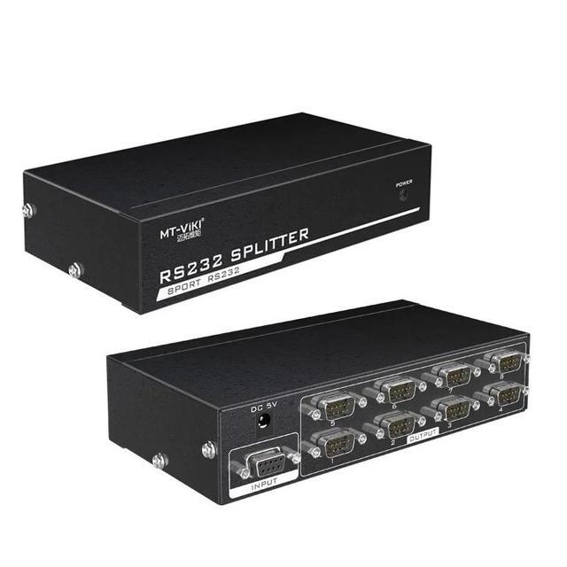8 Ports RS232 Splitter Divisore DB9 Seriale RS232 Witch Protocollo Di Trasferimento Dati COM Device Console Selector Controller(UK Plug)