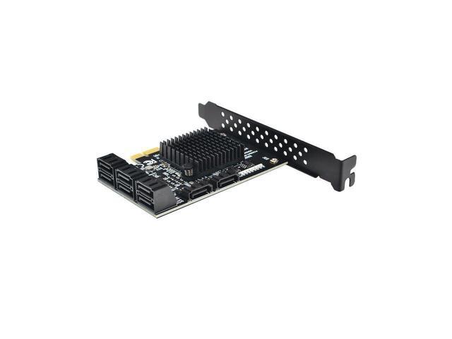 8 Ports SATA 3.0 To PCIe Expansion Card PCI Express 8 SATA Adapter 8 Port SATA 3 Converter With Heat Sink 88SE9215 Chip For HDD