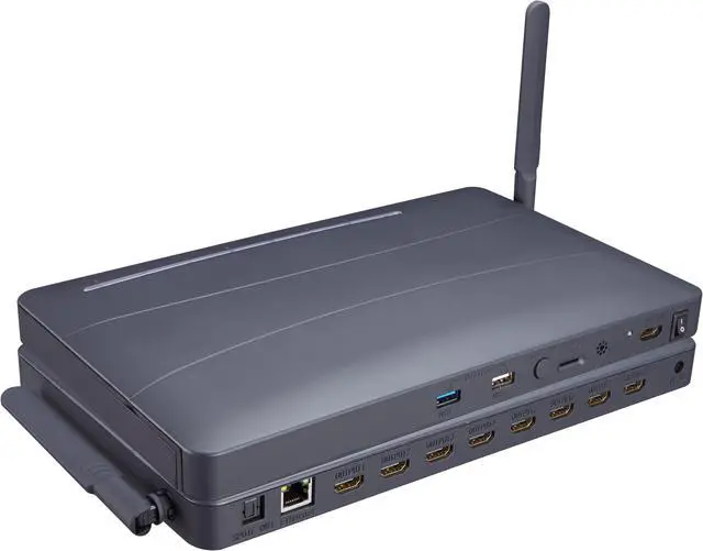 8 Way HDMI Media Video Player 4K HDMI Multi Media TF USB Flash Drive Player Android Multi Media Box for TV Stores Presentation(With AU Plug)