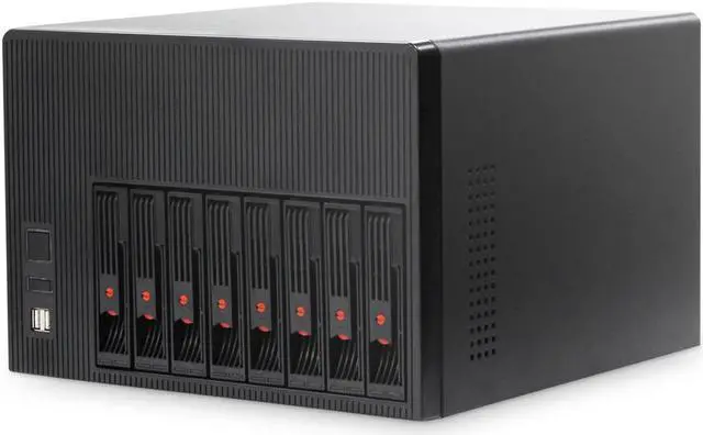 8bay vertical plug-in NAS storage hot-swappable chassis 8 hot-plug 3.5HDD compatible with 2.5 SSD 2 4-bit hard disk backplanes 6GB SATA suitable for motherboard micro-atx (9.6*9.6) empty chassis