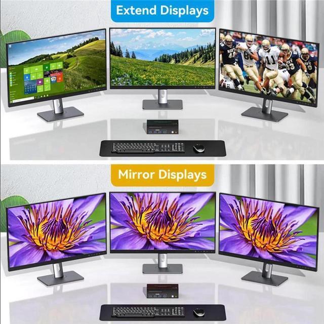 8K 2 Displayport + HDMI USB 3.0 KVM Switch 3 Monitors 2 Computers 8K 60Hz 4K 144Hz 2 Displayport + HDMI Triple Monitor KVM Switch With 4 USB 3.0 Ports KVM Triple Monitor Keyboard Mouse Switcher