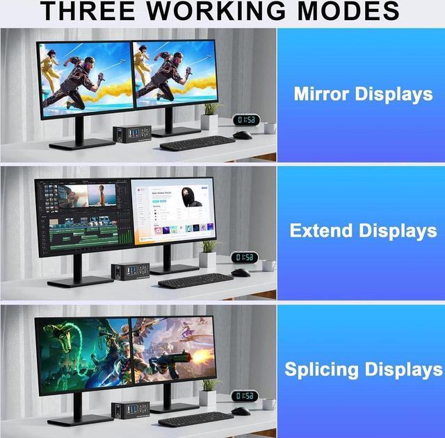 8K 60Hz Displayport + HDMI 2 Monitors 4 Computers USB 3.0 KVM Switch 5Gbps DP1.4 + HDMI 2.1 Dual Monitor KVM Switch 4 Port With 4 USB Ports 4 Port HDMI+DP Monitor Switch For 4 PCs 2 Monitors