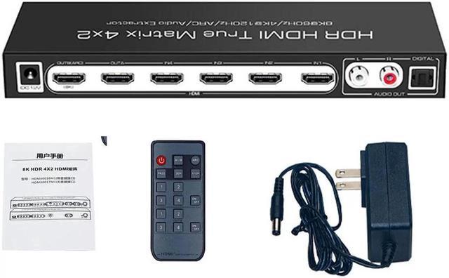 8K 60Hz HDR UHD HDMI 2.1 Matrix HDR 4K 120Hz HDMI True Matrix 4x2 48Gbps ARC 8K 60Hz Splitter Switcher Switch 4 In 2 Out HDMI2.1 Audio Extractor