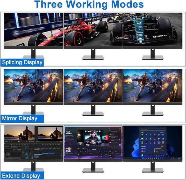 8K 60Hz USB 3.0 Displayport KVM Switch 3 Monitors 4 Computer DP1.4 Triple Monitor KVM Switch With Audio Microphone Output And 3 USB 3.0 Port KVM Triple Monitor Keyboard Mouse Switcher For 4PCs