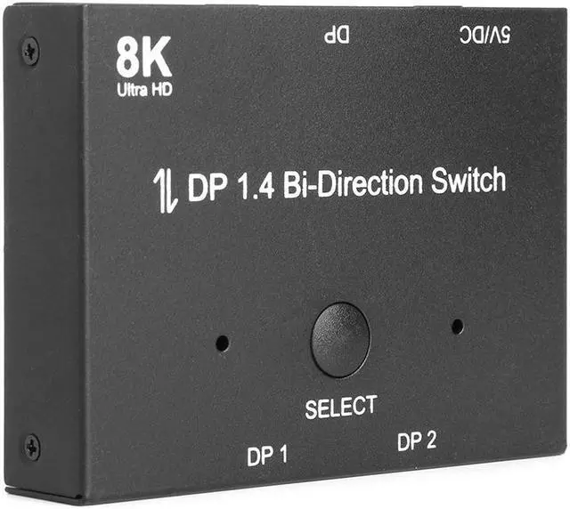 8K DisplayPort 1.4 Switch iXever DP DisplayPort 1.4 Bi-Direction Switch Splitter 1X2 or 2x1 DP 1.4 KVM 8K 60Hz 4K 120Hz for Multiple Source and displays switcher