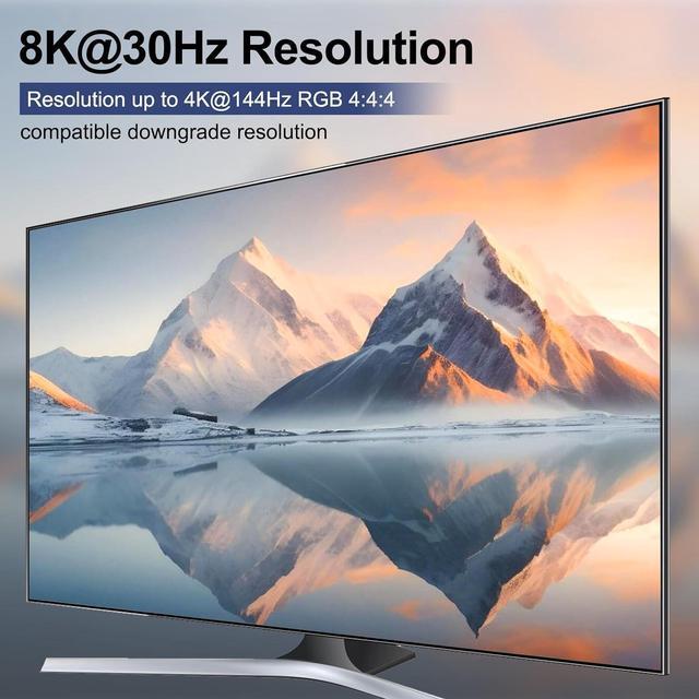 8K Displayport KVM Switch 2 Monitors 3 Computers 8K 60Hz 4K 144Hz Dual Monitor KVM Switch Displayport With 4 USB 3.0 Ports For USB Devices Wired Remote And 12V Power Adapter Included