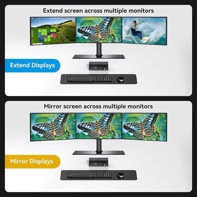 8K Displayport KVM Switch 3 Monitors 2 Computers 8K 60Hz Support Extended & Duplicate Mode With 4 USB 3.0 Hub 8K 60Hz 3 Port DP KVM Switches EDID Adaptive Plug And Play