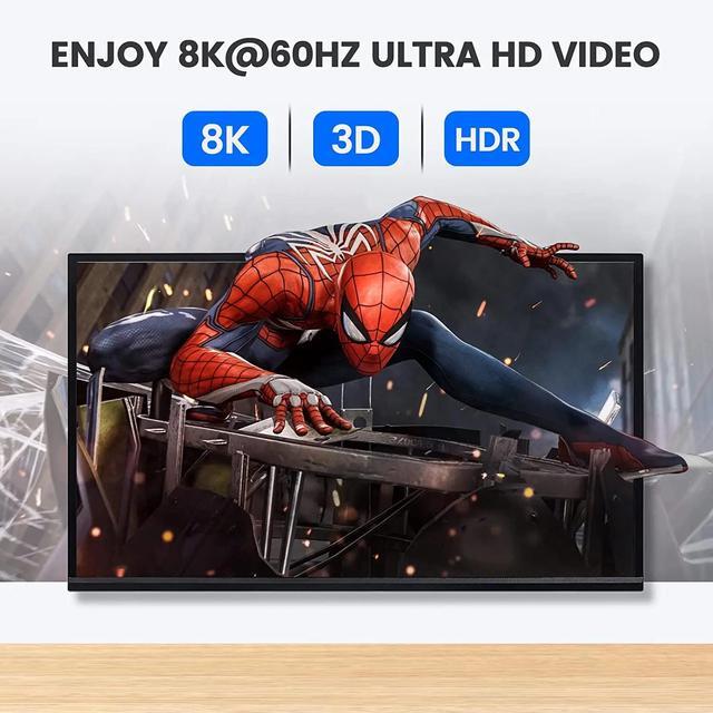 8K HDMI 2.1 Switch 3 In 1 Out 8K 60Hz HDMI 2.1 Switch 2x1 3x1 Selector Box With IR Remote Support 48Gbps HDR HDCP2.3 For PS5 TV(8K 2X1 Switch)