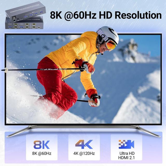 8K60Hz 4K120Hz HDMI KVM Switch 2 Monitors 2 Computers USB 3.0 Dual Monitor HDMI KVM Switch 2 Port HDMI KVM Switch For Controlling 2 PC With 1 Set Of Keyboard Mouse And 2 Monitors
