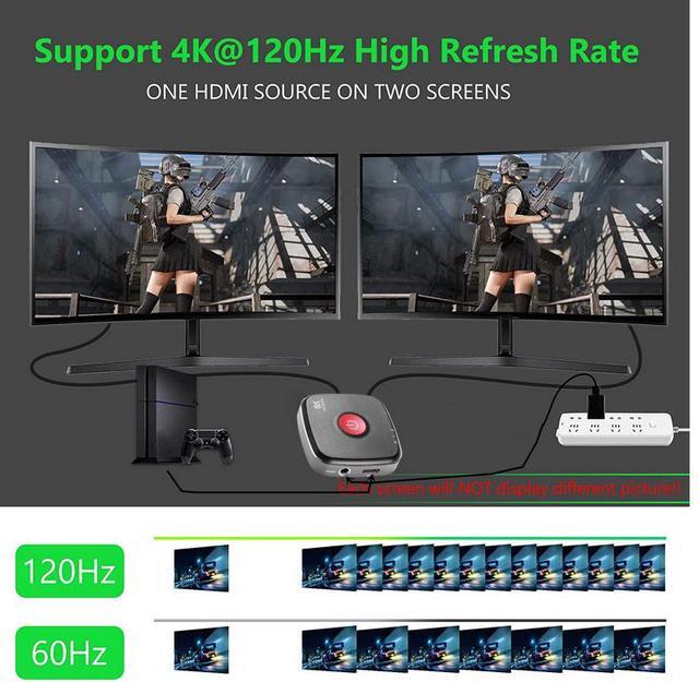 8KHDMI Splitter 1X2HDMI Audio And Video Crossover One-in-two-out Splitter HDMI 2.1 Adapter