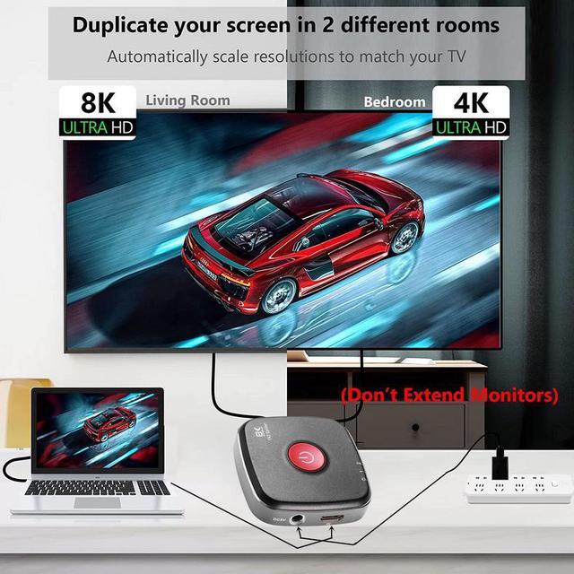 8KHDMI Splitter 1X2HDMI Audio And Video Crossover One-in-two-out Splitter HDMI 2.1 Adapter