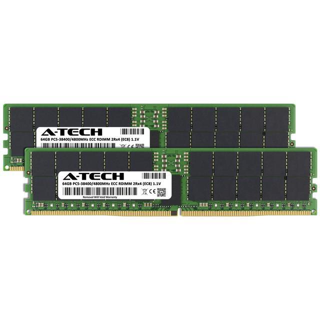 A-Tech 128GB (2x64GB) 2Rx4 PC5-38400R DDR5 4800 MHz EC8 RDIMM ECC Registered DIMM 288-Pin Dual Rank X4 Server & Workstation RAM Memory Upgrade Kit