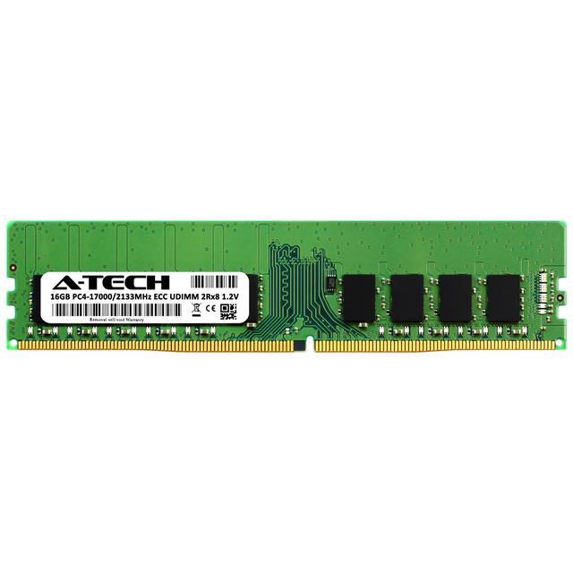 A-Tech 16GB 2Rx8 PC4-17000 DDR4 2133 ECC UDIMM Unbuffered DIMM 288-Pin Dual Rank X8 Server RAM Memory Module