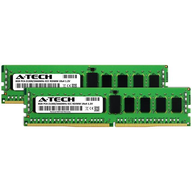 A-Tech 16GB (2x8GB) 1Rx4 PC4-21300R DDR4 2666 MHz ECC RDIMM Registered DIMM 288-Pin Single Rank X4 Server & Workstation RAM Memory Upgrade Kit