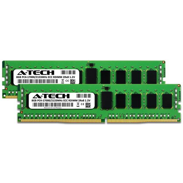 A-Tech 16GB (2x8GB) 2Rx8 PC4-17000R DDR4 2133 MHz ECC RDIMM Registered DIMM 288-Pin Dual Rank X8 Server & Workstation RAM Memory Upgrade Kit