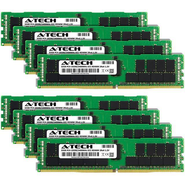 A-Tech 256GB (8x32GB) 2Rx4 PC4-19200R DDR4 2400 MHz ECC RDIMM Registered DIMM 288-Pin Dual Rank X4 Server & Workstation RAM Memory Upgrade Kit