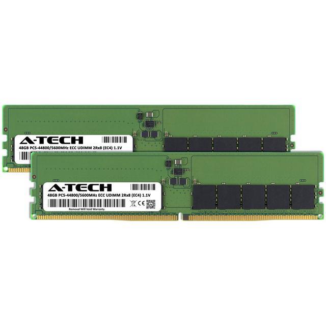 A-Tech 96GB (2x48GB) 2Rx8 PC5-44800E DDR5 PC5-44800 MHz ECC UDIMM Unbuffered DIMM 288-Pin Dual Rank X8 Server & Workstation RAM Memory Upgrade Kit