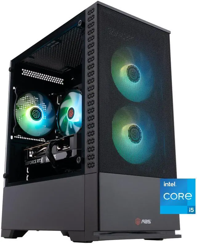 ABS Cyclone Aqua Gaming PC Powered by Asus - Windows 11 - Intel Core i5-14400F - GeForce RTX 5060 - DLSS 4 - AI-Powered Performance - 32GB DDR4 3200 - 1TB M.2 NVMe SSD - CA14400F50602