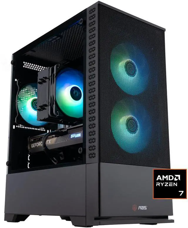 ABS Cyclone Aqua Gaming PC - Windows 11 - AMD Ryzen 7 7800X3D - GeForce RTX 5070 - DLSS 4 - AI-Powered Performance - 32GB DDR5 6400MHz - 1TB M.2 NVMe SSD - CA7800X3D5070