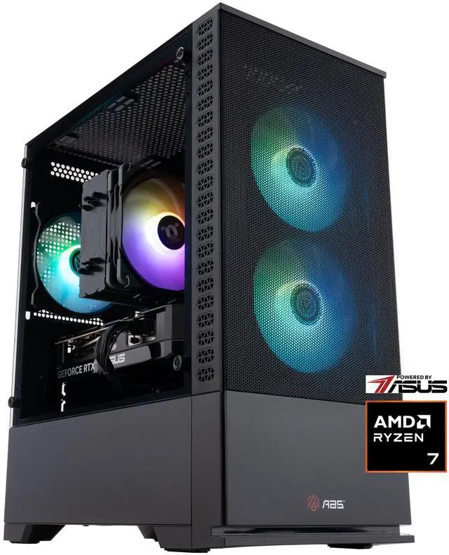 ABS Cyclone Ruby Gaming PC - Powered by Asus - Windows 11 - AMD Ryzen 7 9700X - GeForce RTX 5060 Ti - DLSS 4 - AI-Powered Performance - 32GB DDR5 6400 - 1TB M.2 NVMe SSD - CR9700X5060TI3