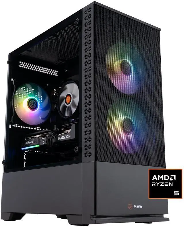 ABS Cyclone Ruby Gaming PC - Windows 11 - AMD Ryzen 5 9600X - Radeon RX 9060 XT - 32GB DDR5 6000 - 1TB M.2 NVMe SSD - CR9600X9060XT8GB