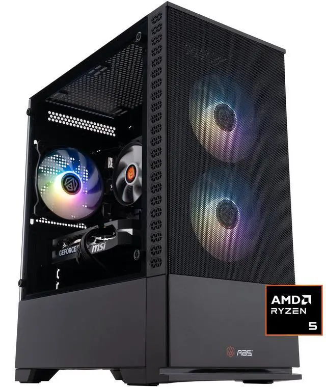 ABS Cyclone Ruby Gaming PC - Windows 11 - AMD Ryzen 5 9600X - GeForce RTX 5060 - DLSS 4 - AI-Powered Performance - 32GB DDR5 6000MHz - 1TB M.2 NVMe SSD - CR9600X5060