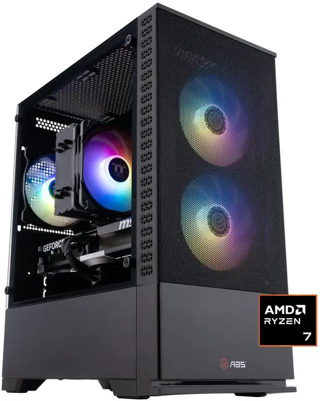 ABS Cyclone Ruby Gaming PC - Windows 11 - AMD Ryzen 7 9700X - GeForce RTX 5070 - DLSS 4 - AI-Powered Performance - 32GB DDR5 6400 - 1TB M.2 NVMe SSD - CR9700X50703